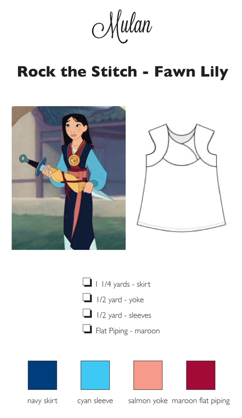Sewing for Disney: Mulan {Rock the Stitch, Fawn Lily}