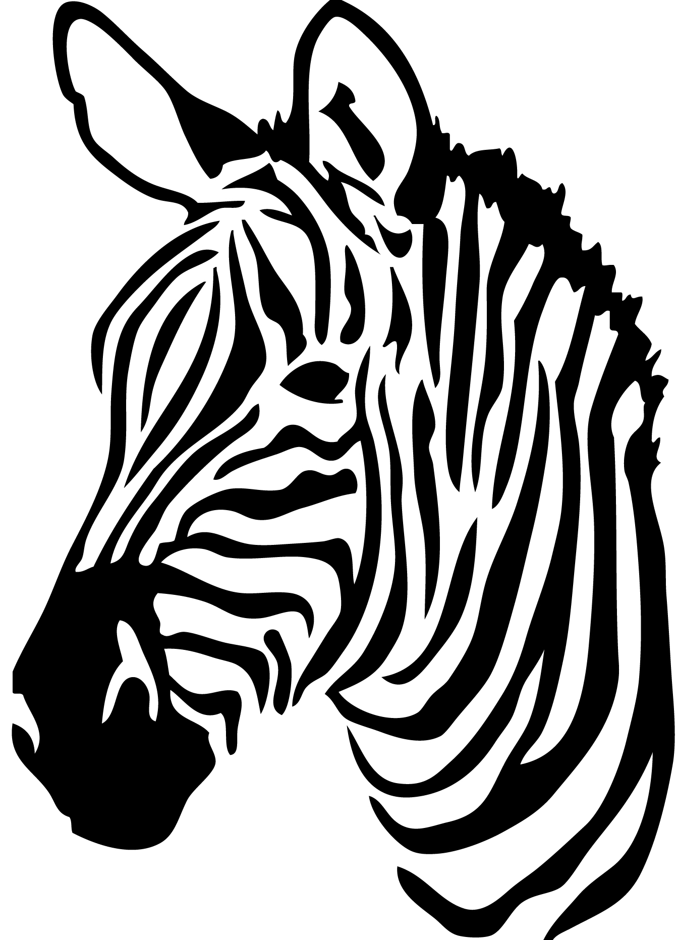 Голова зебры черно-белая